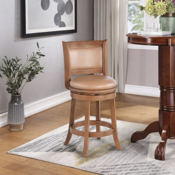 Augusta Wood Swivel Stool